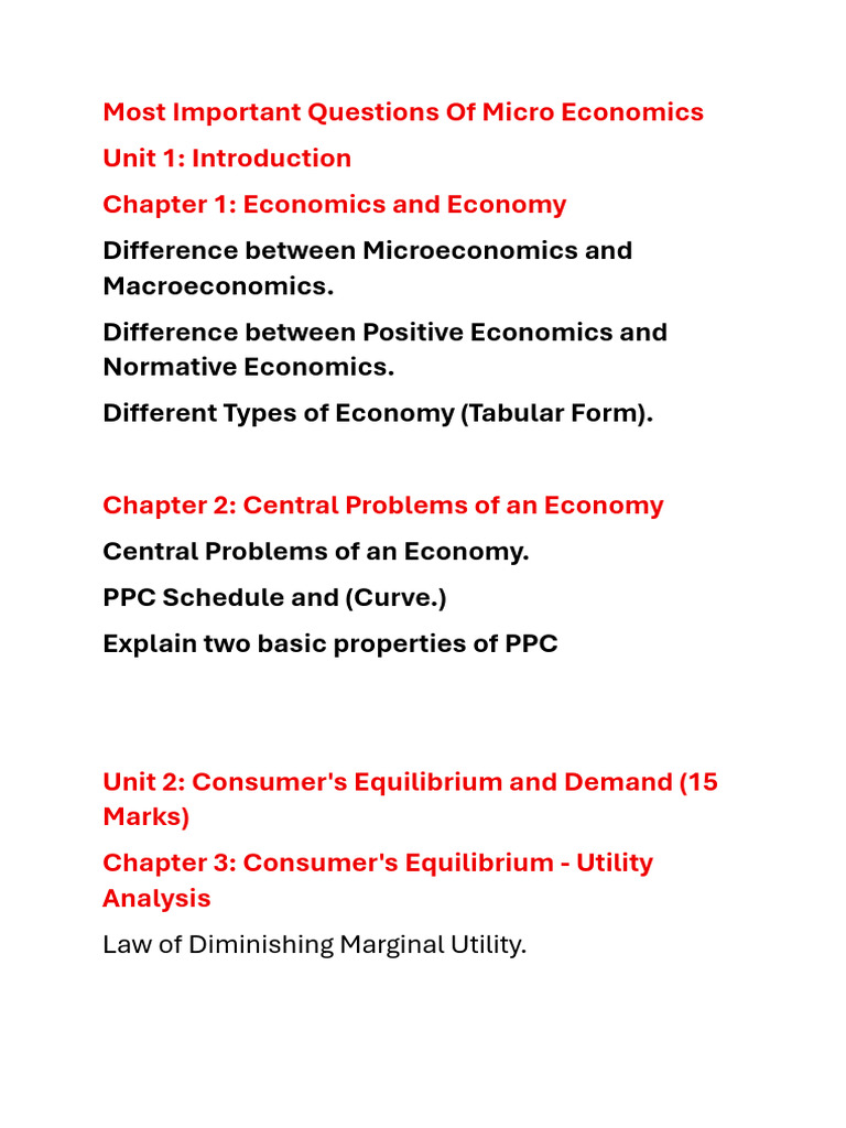 Key Microeconomics Concepts Explained | PDF