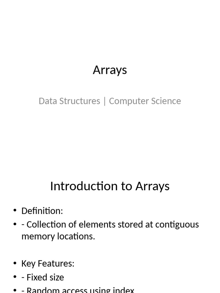 Introduction to Arrays in C | PDF