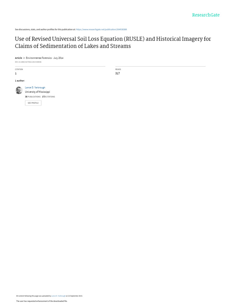 Use of Revised Universal Soil Loss Equation RUSLE | PDF | Erosion ...