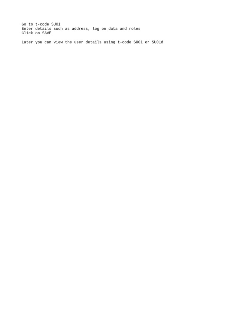 How To Create User in SAP | PDF