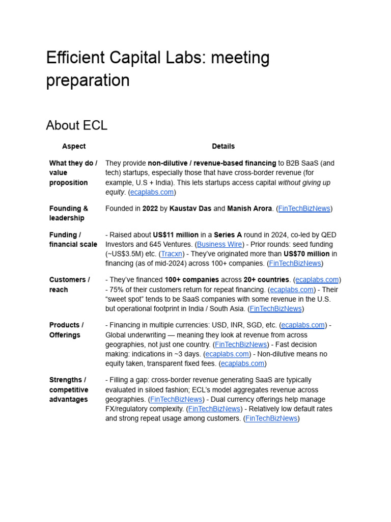 Efficient Capital Labs - Meeting Preparation-11Sep25 | PDF | Regulatory ...