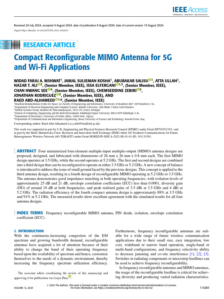 Compact MIMO Antenna for 5G/Wi-Fi | PDF | Antenna (Radio) | Mimo