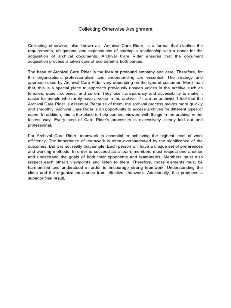Collecting Otherwise Assignment | PDF