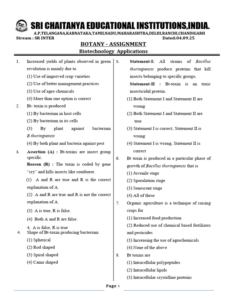 Biotechnology Applications in Botany | PDF | Rna Interference | Rna