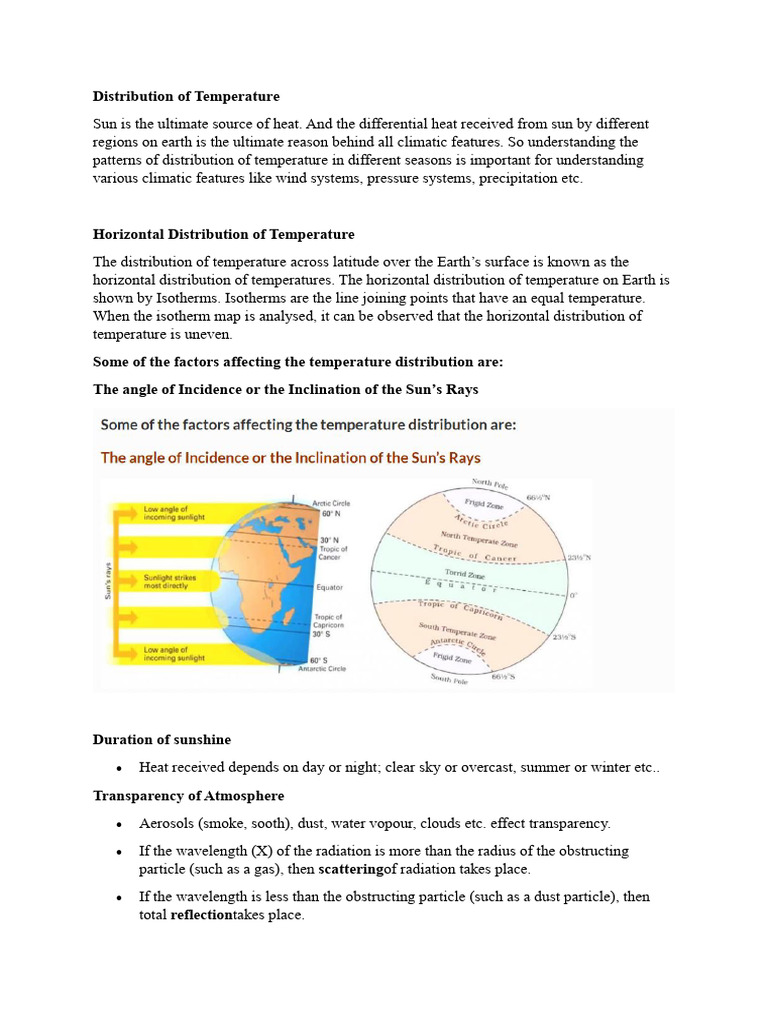 Horizontal Temperature Distribution Analysis | PDF | Earth | Atmosphere ...