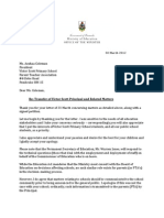 Minister of Education Letter To Victor Scott PTA