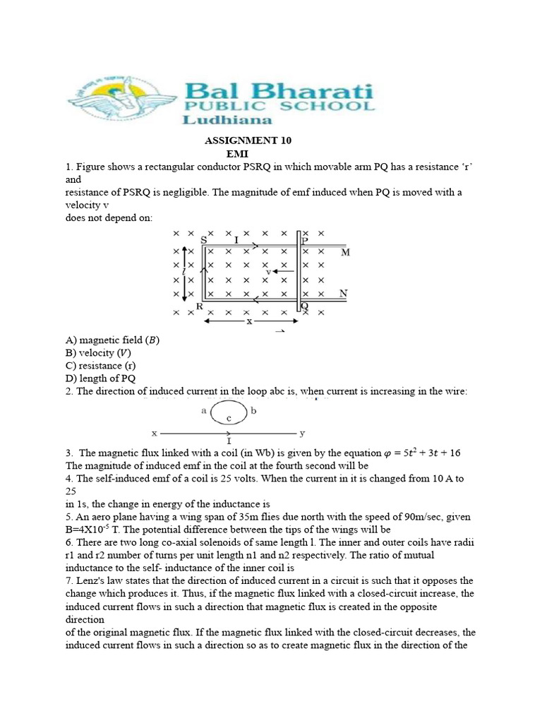 Assignment 10 Emi | PDF | Inductance | Inductor