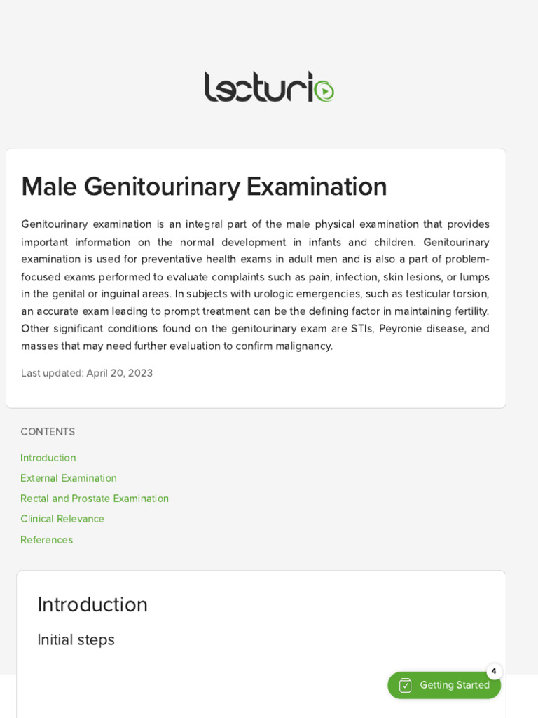 Lecturio 3916. Male GU Examination | PDF | Clinical Medicine | Diseases ...