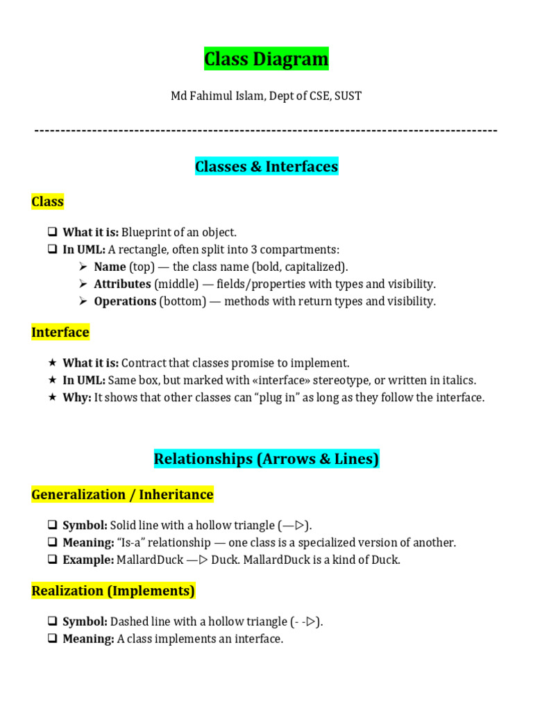 UML Class Diagram Overview | PDF | Software Engineering | Computer ...