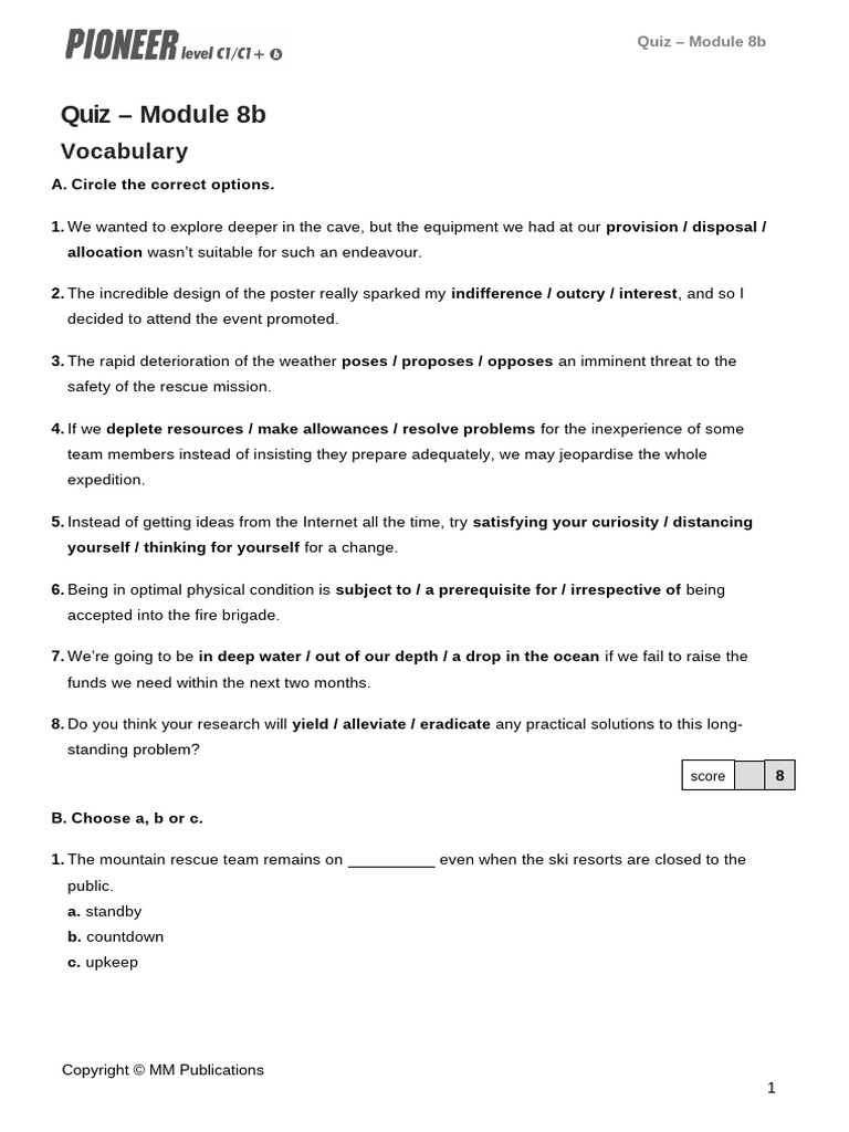 Module 8b Quiz Answers | PDF
