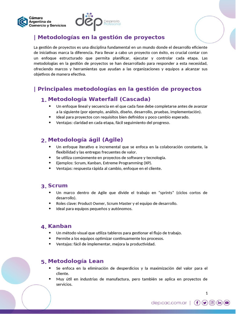 Metodologías Efectivas en Gestión de Proyectos | PDF | Scrum ...