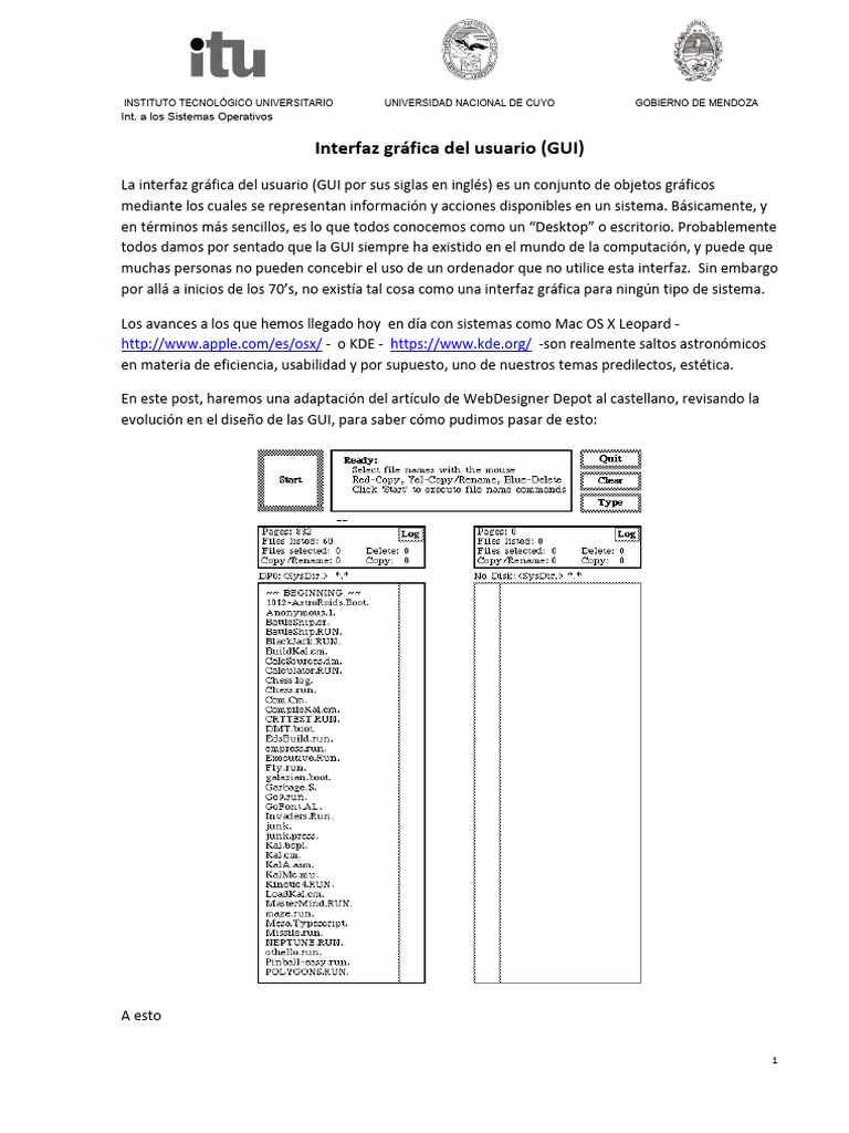 Evolución de las Interfaces Gráficas GUI | PDF | Interfaces gráficas de ...