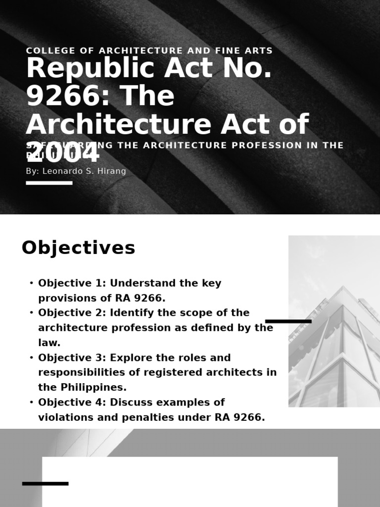 RA 9266: Architecture Act Overview | PDF | Architect
