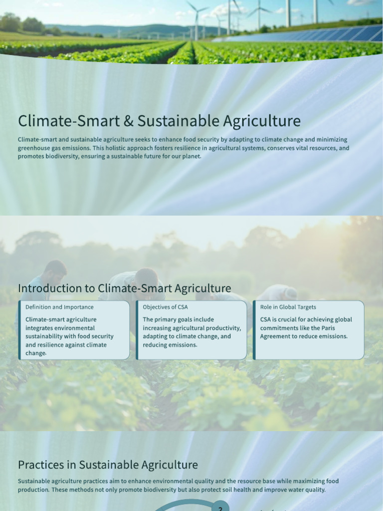 Climate-Smart Agriculture Overview | PDF | Agriculture | Sustainable ...