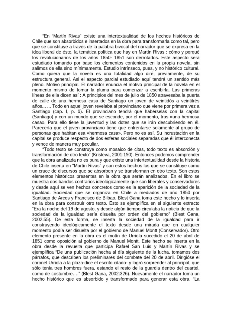 Intertextualidad histórica en Martín Rivas | PDF | Intertextualidad