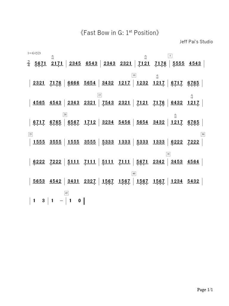 Fast Bow in G | PDF