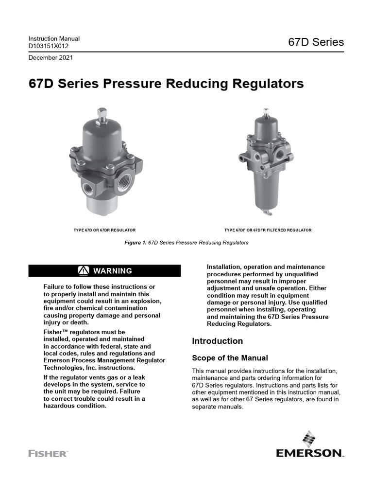 67D Series Regulator Manual | PDF | Valve | Plumbing