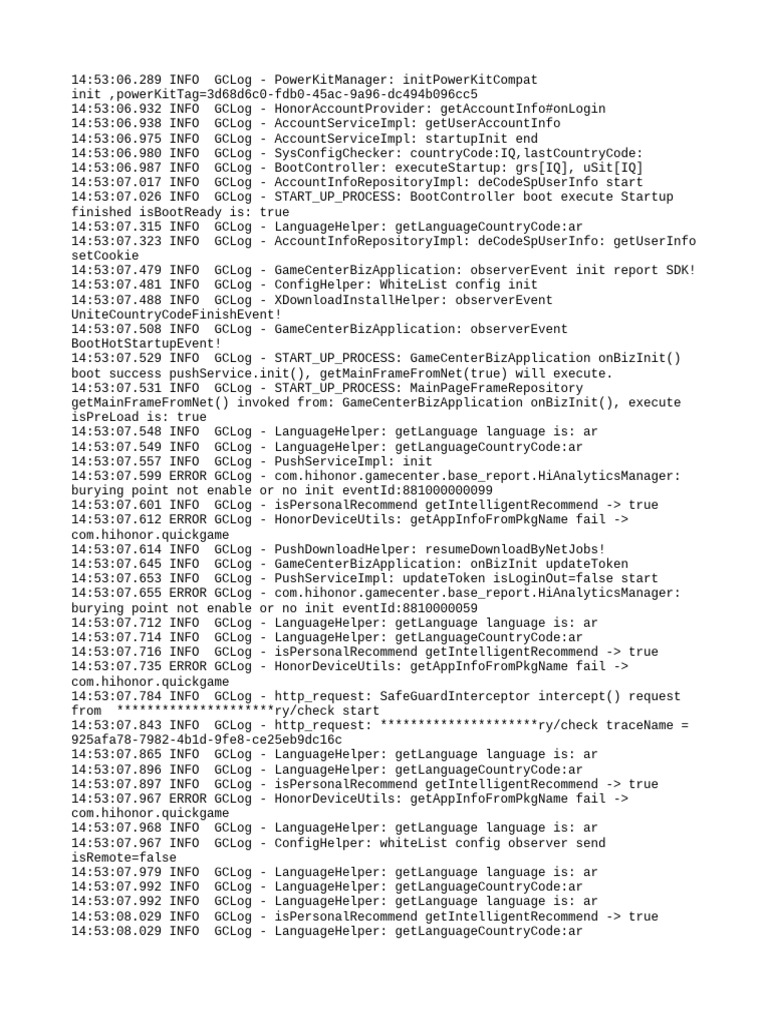 Game Center Initialization Log Analysis | PDF | Digital Technology ...