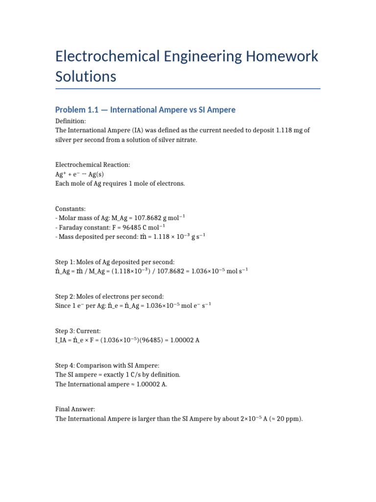 Problem 1.1 Solution | PDF