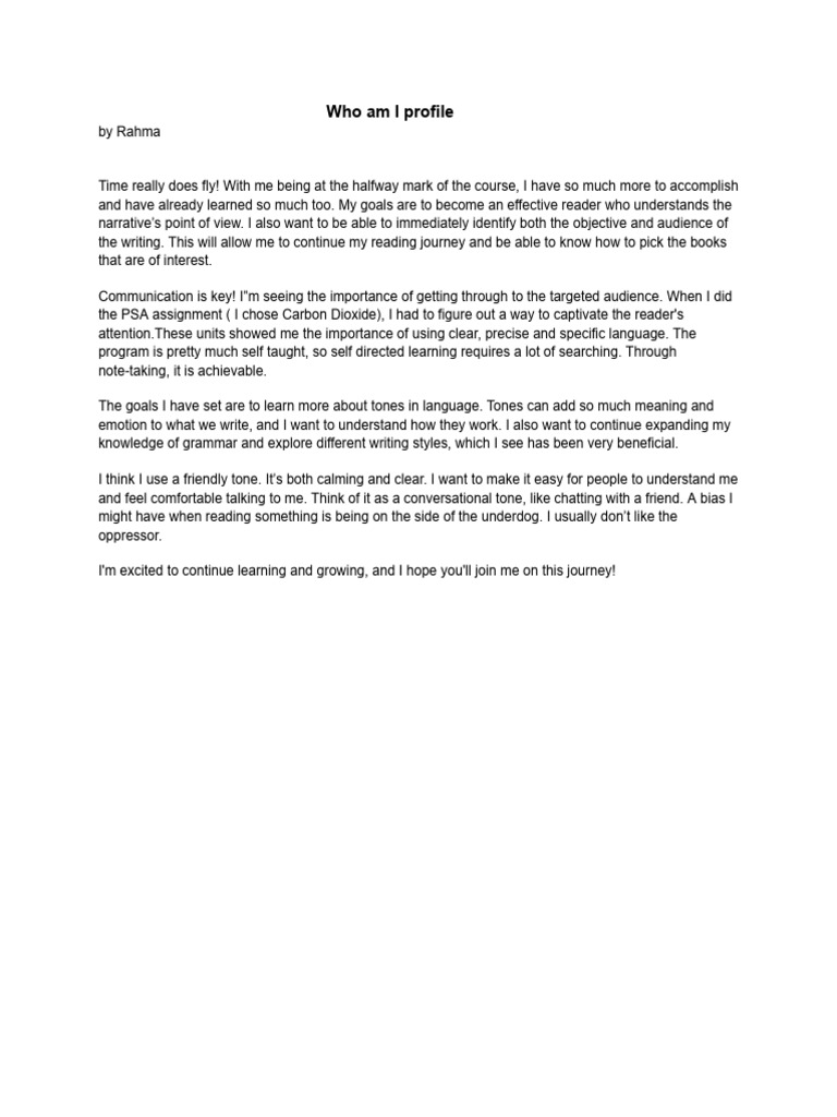 Who Am I Profile | PDF