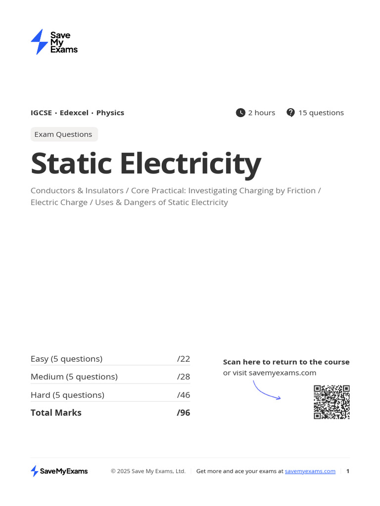 Uses and Effects of Static Electricity | PDF | Electric Charge ...