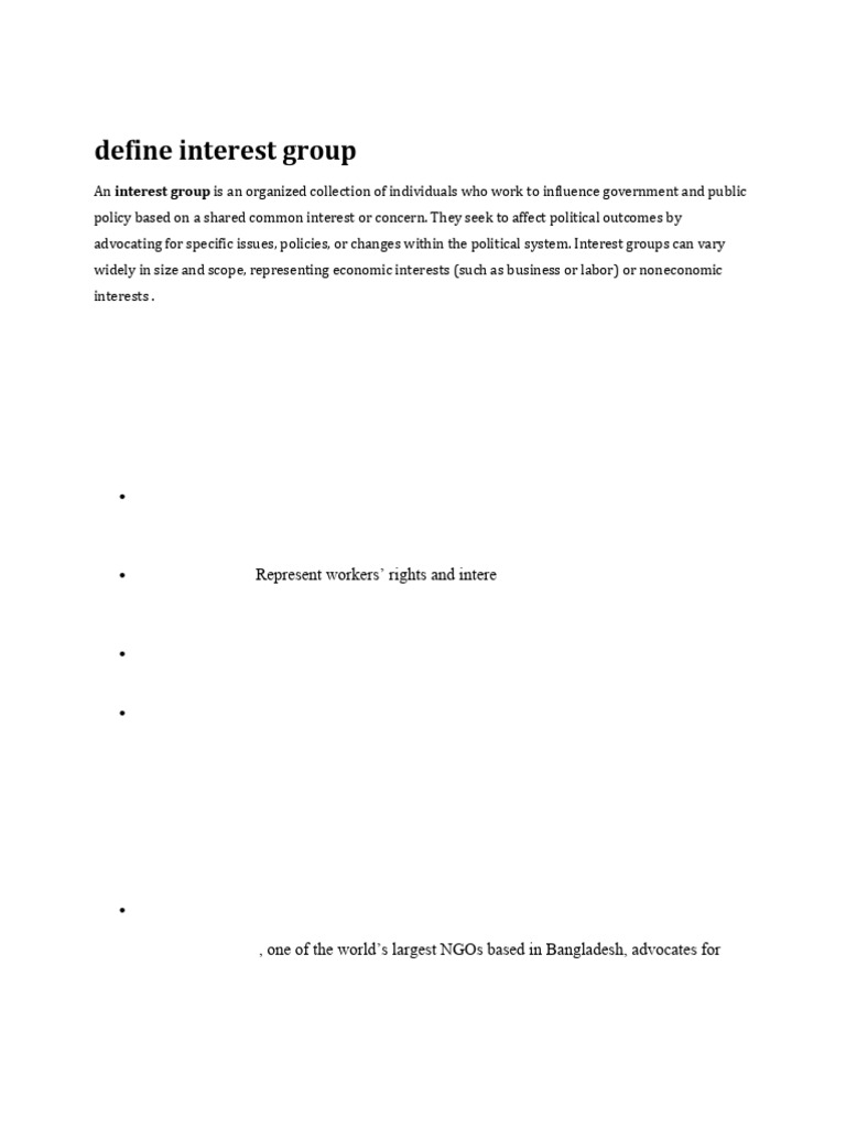 Understanding Interest Groups in Bangladesh | PDF | Political Parties ...
