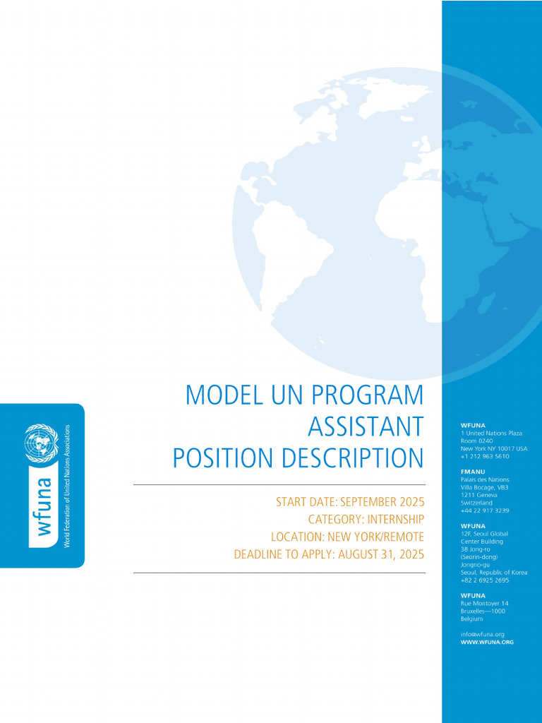 Model UN Program Assistant Aug 25 | PDF