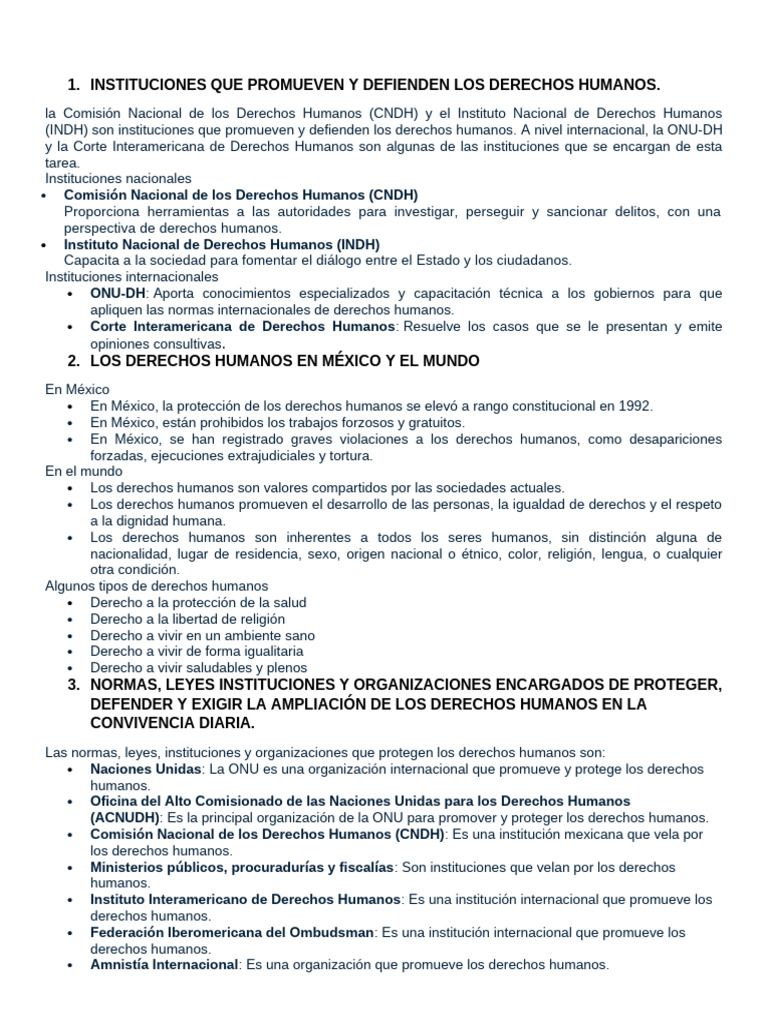 Instituciones que defienden derechos humanos | PDF | Derechos humanos ...