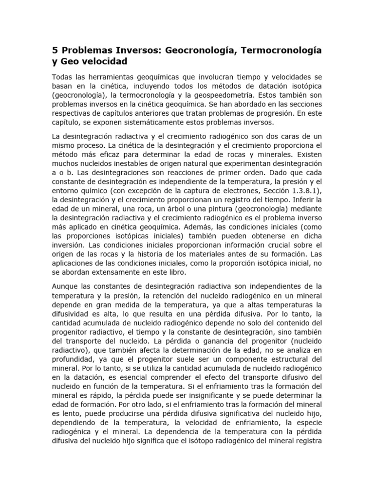 2 Problemas Inversos | PDF | Desintegración radioactiva | Cinética química