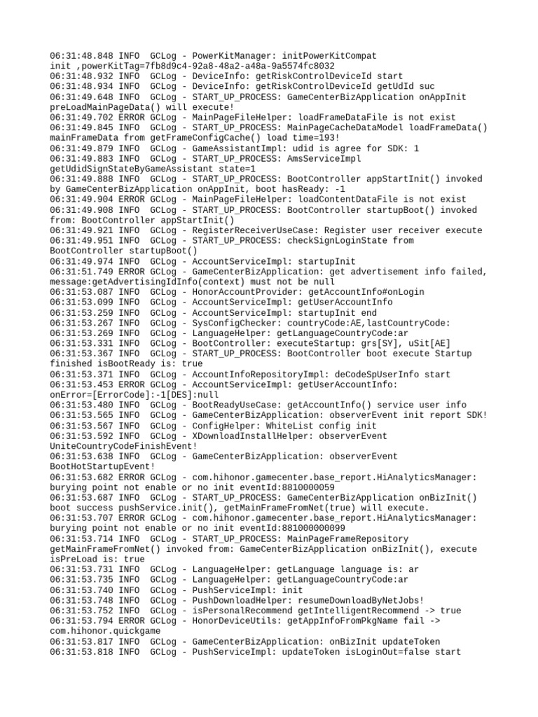 GameCenter Initialization Log Analysis | PDF | Internet Architecture ...
