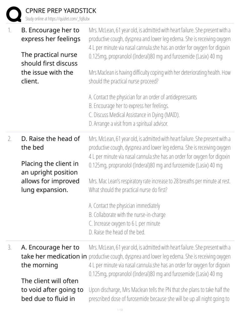 Cpnre Prep Yardstick | PDF | Heart Failure | Diabetes