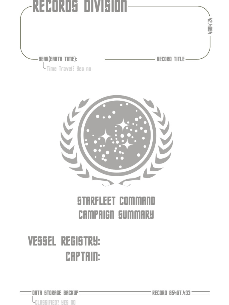 Captains Log Zine v6c Form Fillable Official | PDF | Starfleet | Ships
