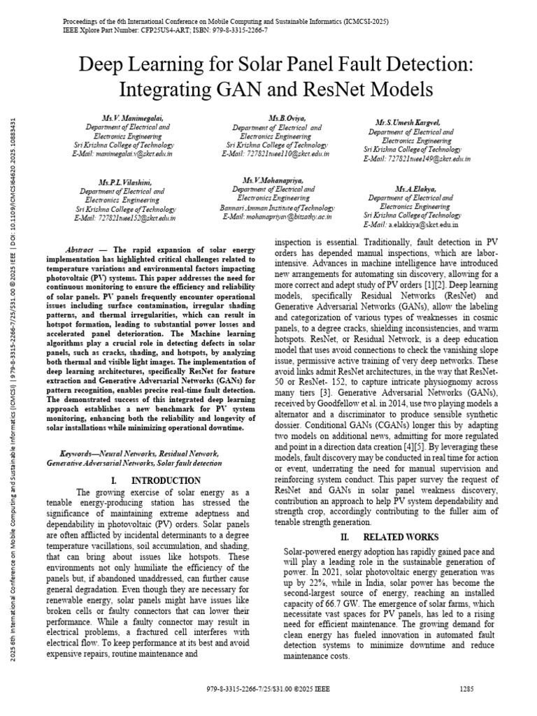 Deep Learning for Solar Fault Detection | PDF | Photovoltaics | Deep ...