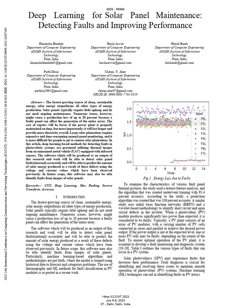 Deep Learning for Solar Panel Fault Detection | PDF | Photovoltaics ...