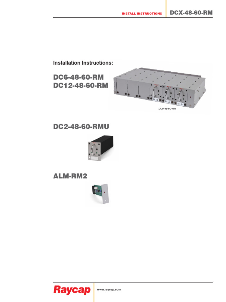 DC6-48-60-RM DC12-48-60-RM: Installation Instructions | PDF | Screw ...