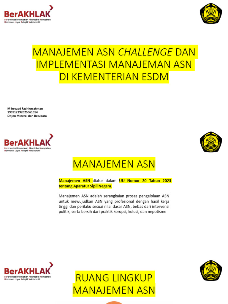 Manajemen ASN di Kementerian ESDM | PDF