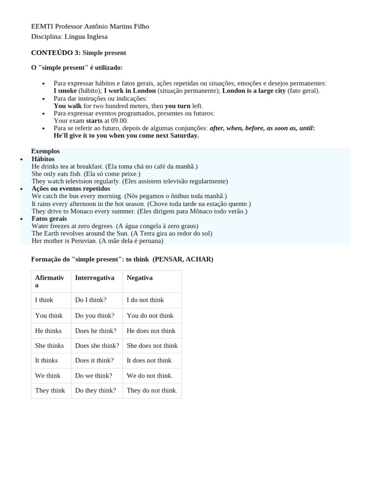 Simple Present Tense Guide | PDF | Semantics | Language Mechanics