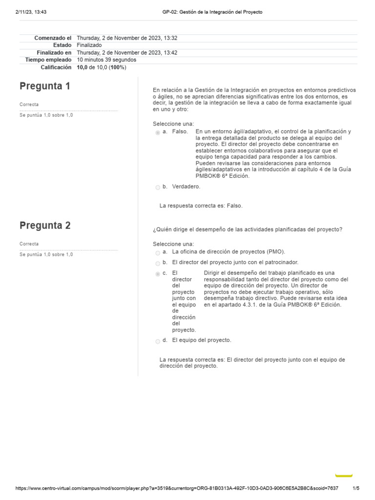 GP-02 - Gestión de La Integración Del Proyecto | PDF | Conocimiento