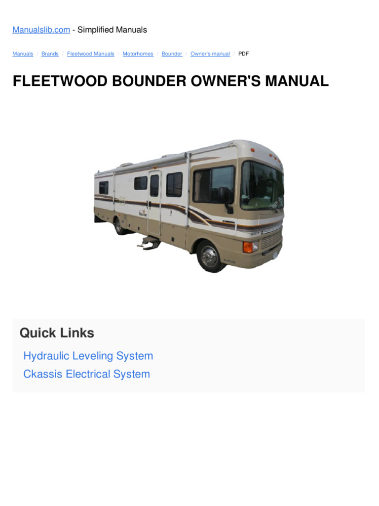 Fleetwood Bounder Owner's Manual PDF | PDF | Liquefied Petroleum Gas ...