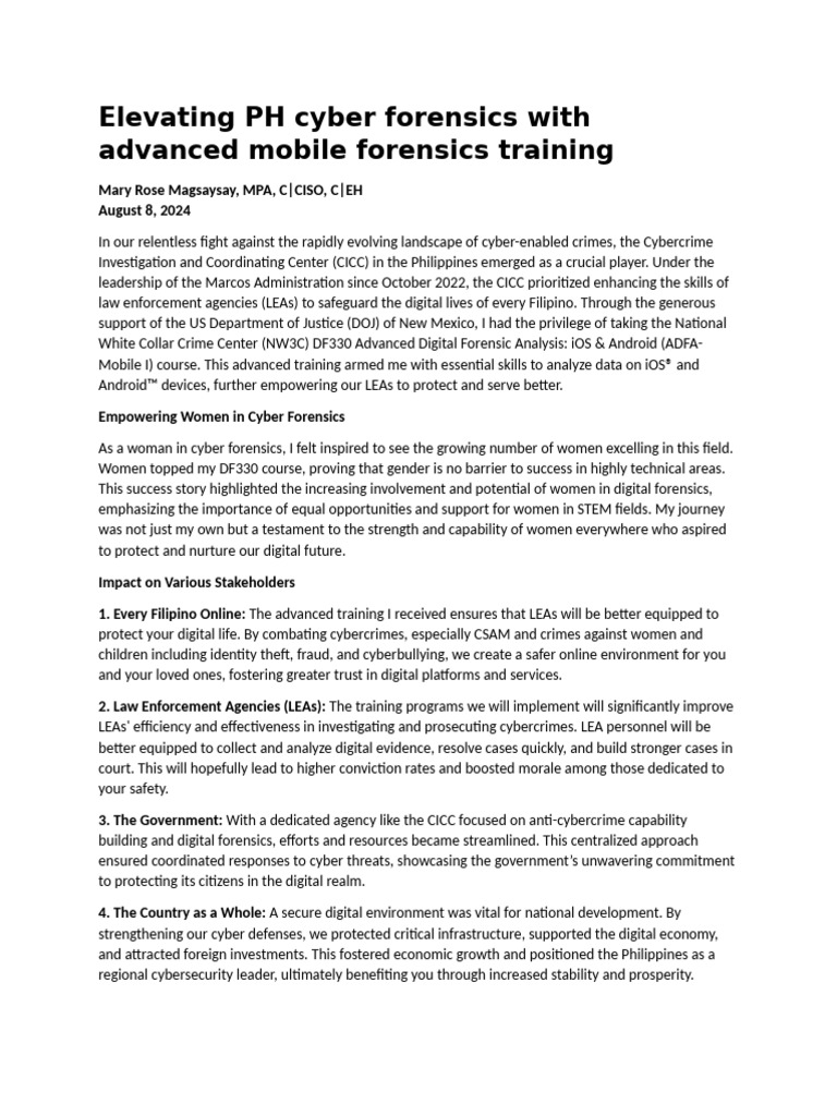 Advancing Cyber Forensics in the PH | PDF | Cybercrime | Computer Security