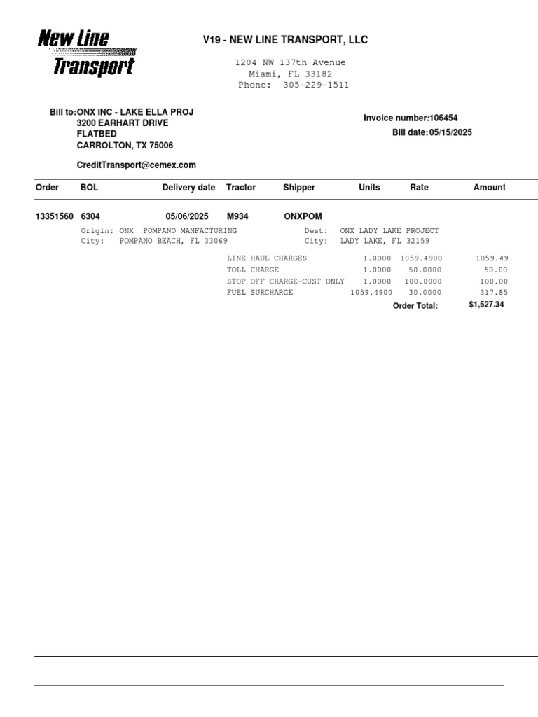V19 - New Line Transport, LLC | PDF