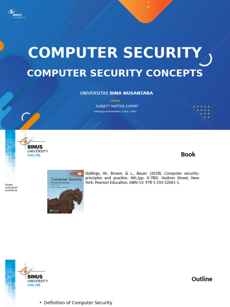 Computer Security Concepts Overview | PDF | Computer Security | Security