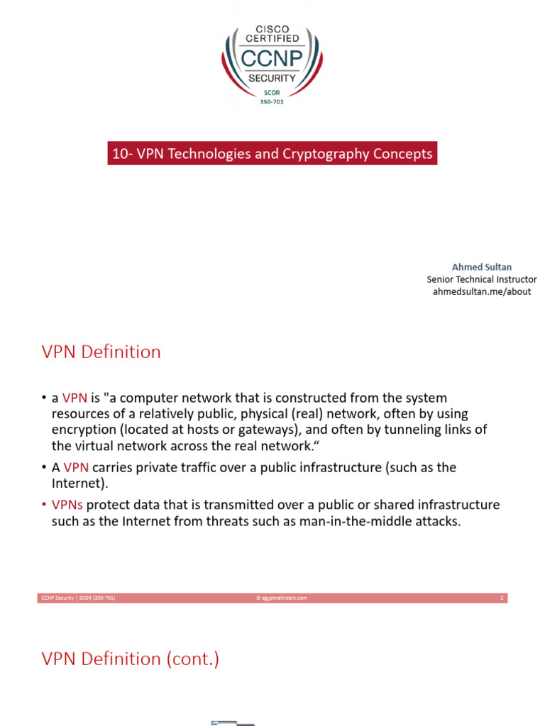 10 - VPN Technologies and Cryptography Concepts | PDF | Virtual Private ...