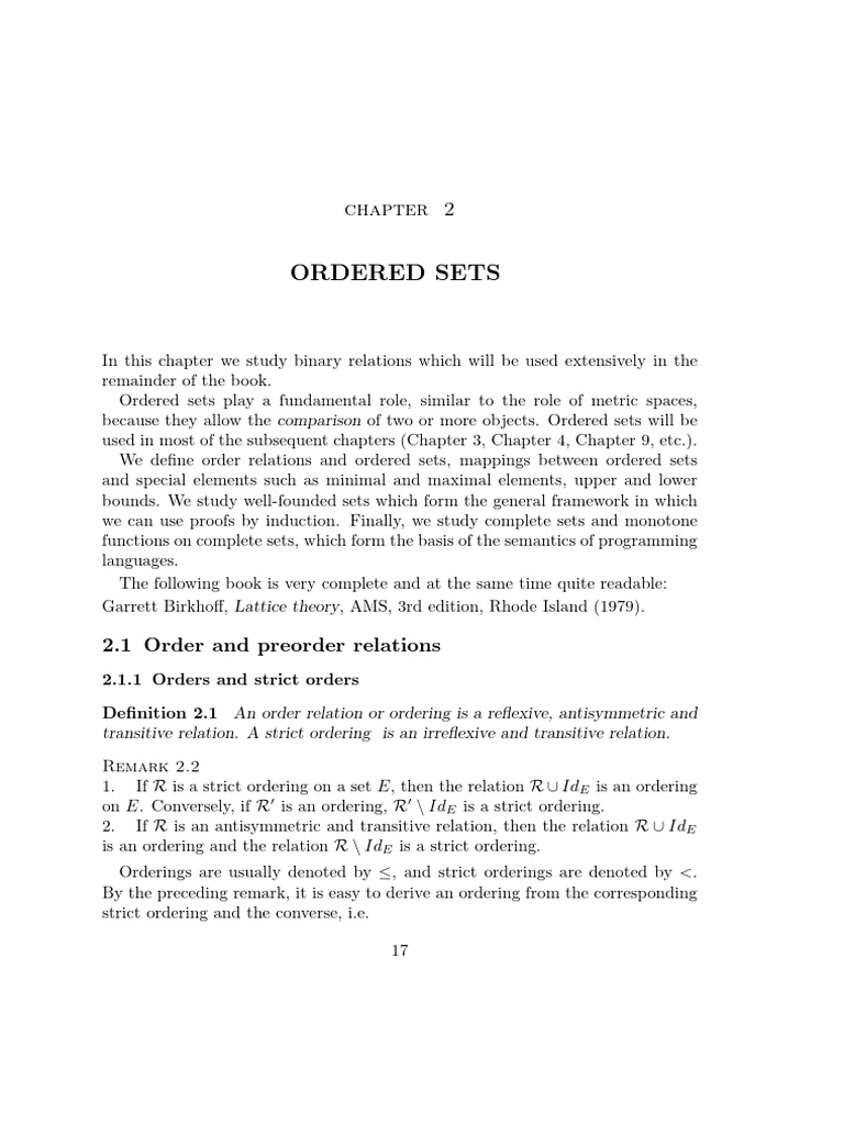 Understanding Ordered Sets and Relations | PDF | Mathematical Concepts ...