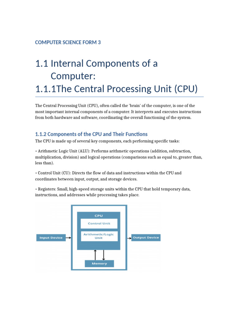 Computer Science: CPU and Components Overview | PDF | Solid State Drive ...