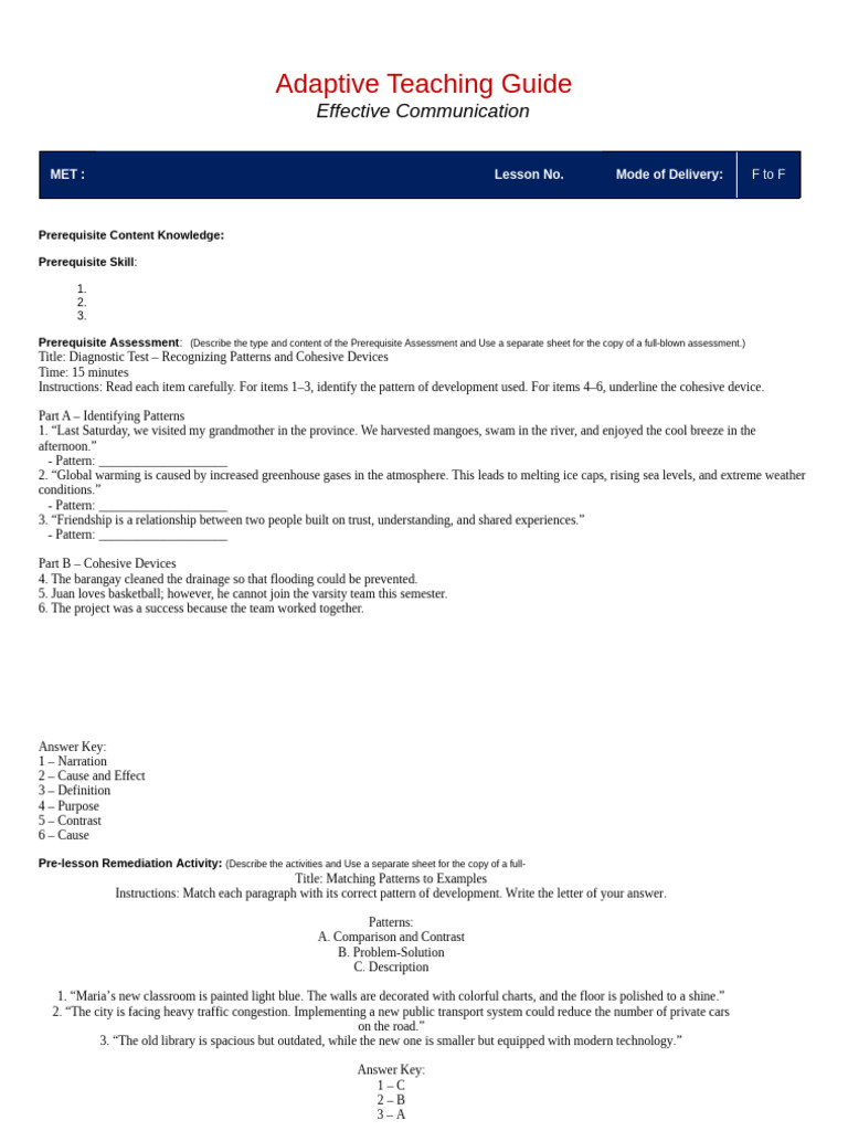 ATG Template Filled Patterns of Development | PDF | Learning