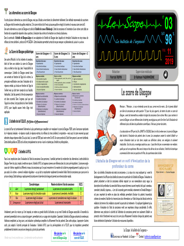 Alternatives au score de Glasgow | PDF | Douleur | Coma
