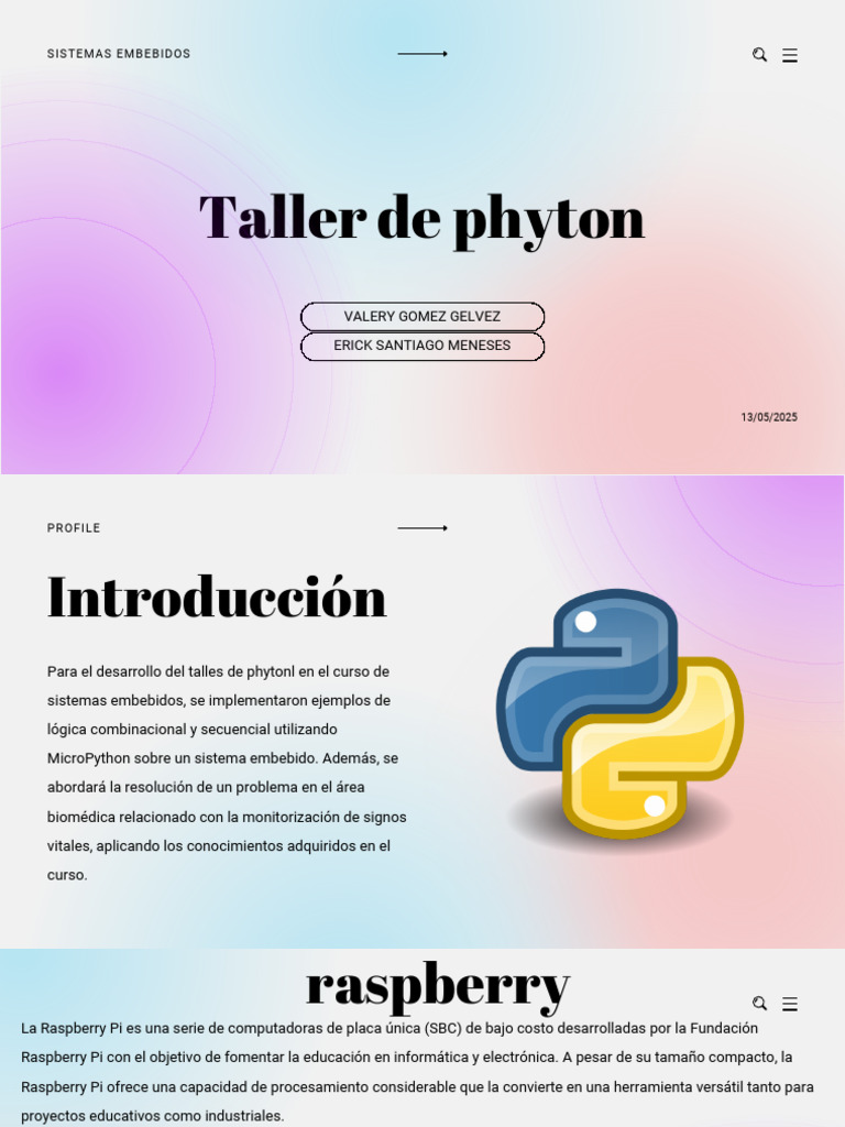 Taller de Python en Sistemas Embebidos | PDF | Diodo emisor de luz ...