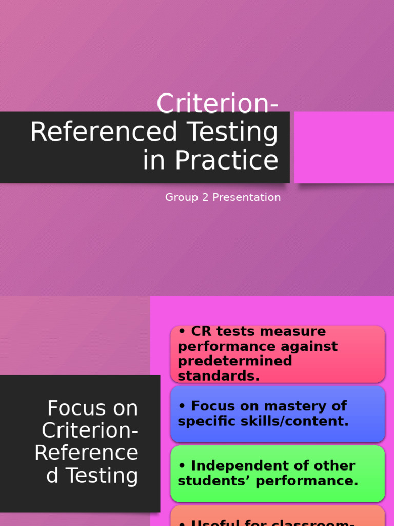 Understanding Criterion-Referenced Testing | PDF