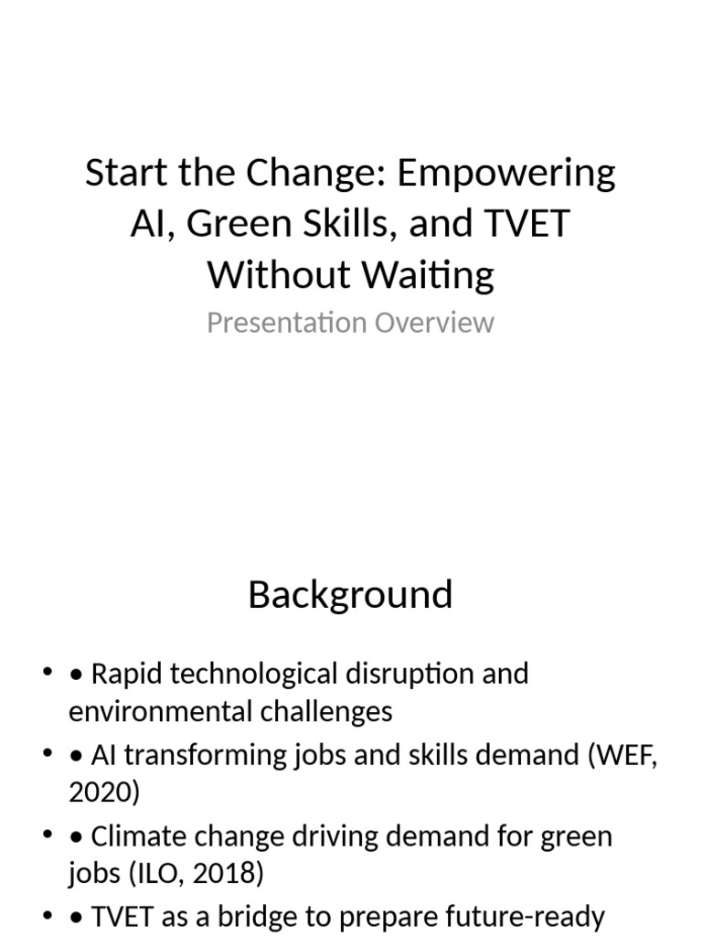 AI and Green Skills in TVET 2023 | PDF